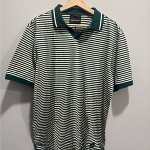 Green Striped Polo Shirt